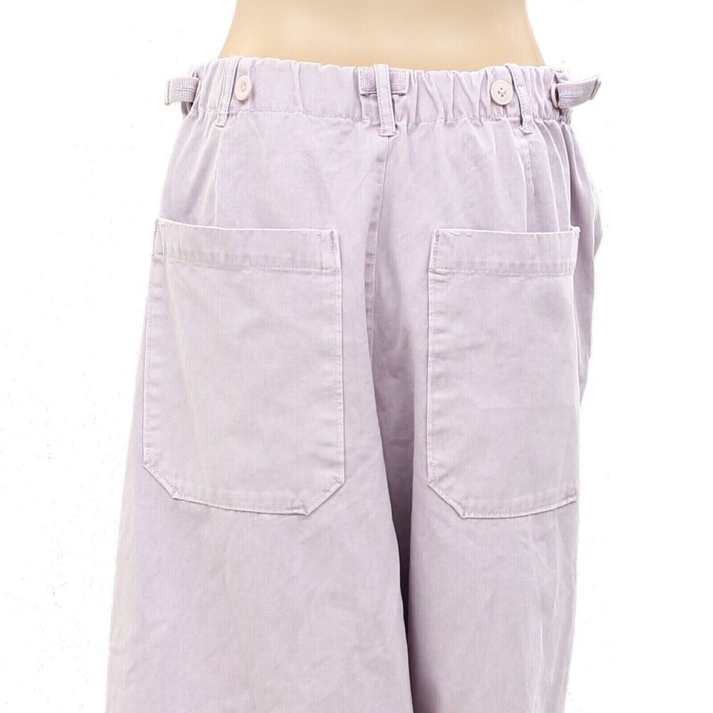 Free People Hard Rain Gaucho Pants Cropped Lavender Wide-Leg Cotton S-4 286785 - Picture 8 of 9